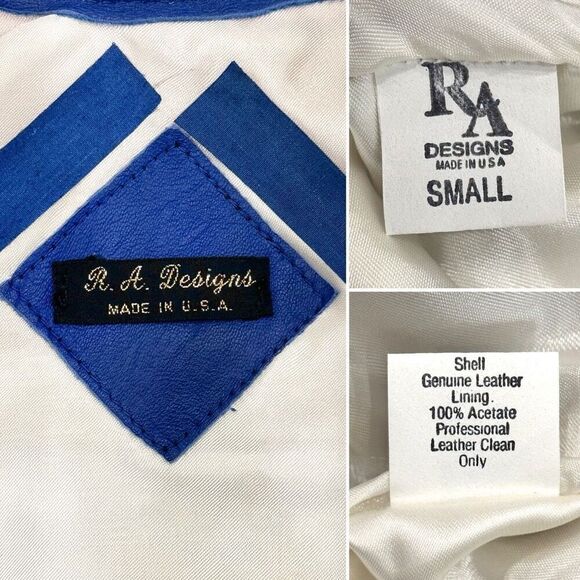 Vtg R.A Designs Kids USA Leather Jacket Small 6-7 Patriotic Fourth July Rodeo - Picture 5 of 12